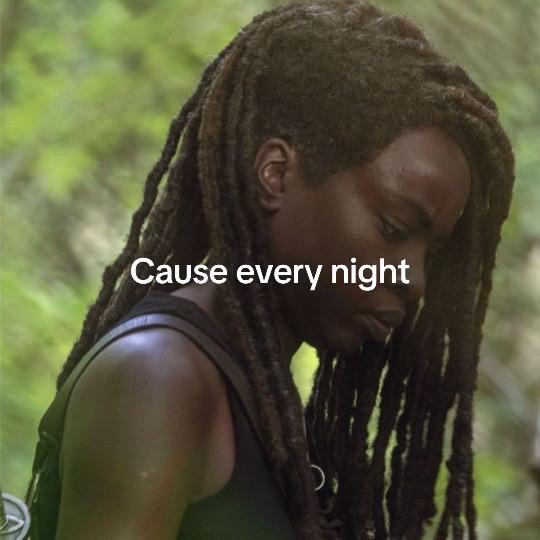 A post by @wifeygrimes.ae on TikTok caption: I need richonne + Judith and Rj together rn 😭 || #wifeygrimesae #michonne #rickgrimes #carlgrimes #thewalkingdead #twd #fyp #foryoupage 