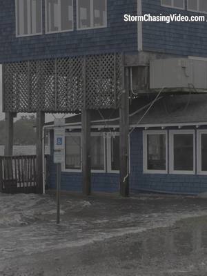 A post by @stormchasingvideo on TikTok caption: Elizabeth City, NC Storm Surge Flooding from Tropical Storm Ophelia - 9/23/2023 #NCWX #ophelia #TropicalStorm #weather