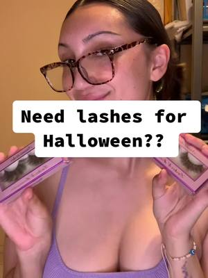 A post by @naomislashes on TikTok caption: Lashes to match your costume?? #fyp #fypシ #linkinbio #supportsmallbusiness #lashbusiness #lashesoftiktok #striplashes #SmallBusiness 