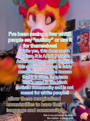 A post by @curl_dragon on TikTok caption: a lil awareness:) #furry #fyp #autism #autsimawareness #furrycommunity #autistictok #autizzy #autizzyaf #furrytiktok #specialintrest #fursuiter #blackautism #latinoautism