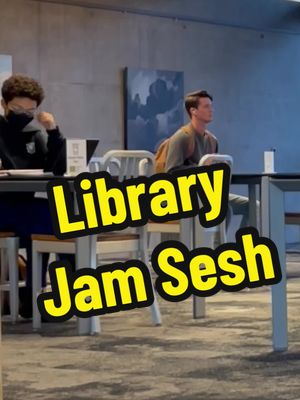 A post by @andipdx on TikTok caption: We silently jammed out in the library and this is what happened 