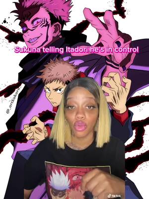 A post by @ihartcosplaybae on TikTok caption: Naw cus Sukana definitely erk tf outta Itadori #anime #animelover❤️ #jjk #jujutsukaisen #sukuna #itadoriyuji #blerd #weeb #animefandom #animecontent #fyp #animefy