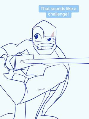 A post by @dannisaturday on TikTok caption: Couldnt decide on who to put as Scrooge, so I just settled for some gLados type character lol #rottmnt #fypシ #rottmntleo #tmnt #leonardo #leonardohamato #riseoftheteenagemutantninjaturtles #ducktales2017 #ducktales 