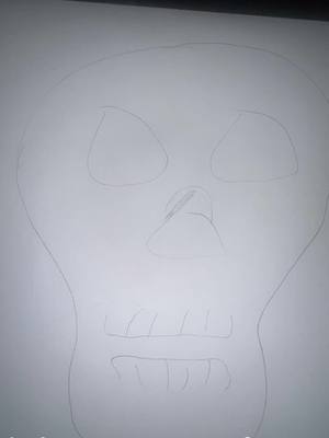 A post by @thatblacxgirlmya on TikTok caption: Started drawing again and it's OCTOBER so lets draw a 2 hours skull #drawingprocessvideos #screammovie #VozDosCriadores #fyp #drawing #drawingprocess