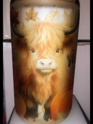 A post by @france10333 on TikTok caption: #crafty #sublimation #sublimationglass #fallcows #fall #cow#