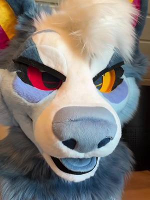 A post by @sheenitude on TikTok caption: Finished head commission 😈 working on finishing the partial~ #furry #fursuit #fursuitmaker 