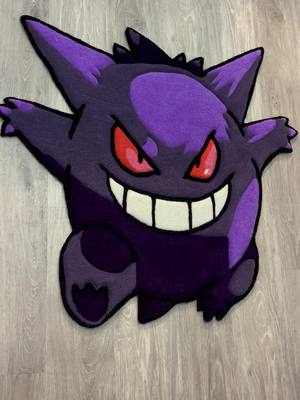 A post by @alekkvinge on TikTok caption: Gengar rug! 😈 #pokemon #rug #custommade #tufting #gengar 