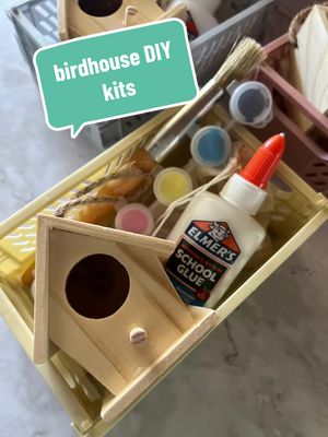 A post by @adine_plans_the_party on TikTok caption: #birdhouse making kits as favors for an upcoming woodland animal themed party // I can't wait to show the #birthdaygirl // all the #supplies are linked in my #amazonfavorites 