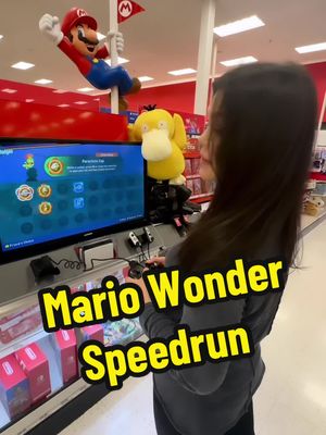 A post by @tammy_blackmedia on TikTok caption: First time playing Mario Wonder! Thank you @ryukahr for your encouragement and commentary 🥰😁 #mariowonder #supermariobroswonder #speedrun #mariobros #videogames