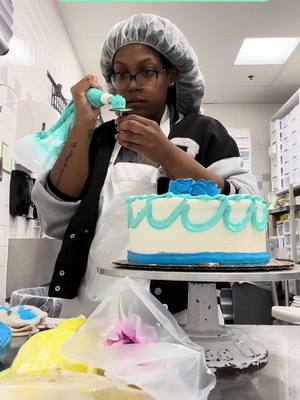 A post by @itschristinaam on TikTok caption: Still Perfecting My Craft🫶🏽 #publixdecorator #fy #cakedecorating #roses