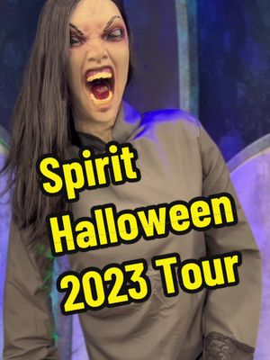 A post by @tanishaslater2 on TikTok caption: This was a fun time walking around this store! So much awesone stuff! #spirit #halloween #2023 #ad #scary #spookyseason #costume #newjersey #trick or #treat #voiinspired #spirithalloween