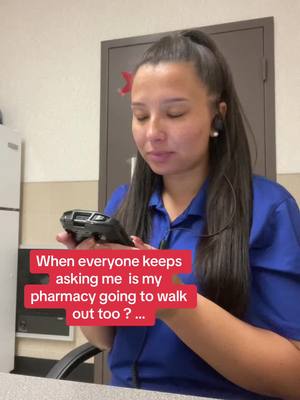 A post by @kaylajacobs94 on TikTok caption: No silly because they blame all their problems on ME not the company 😂😂 all jokes aside i do hope changes are made to protect patients and team members 🙏 Good luck to everyone participating #retailpharmacy #pharmacywalkouts2023 #trending #fyp