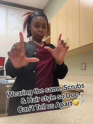 A post by @jazmin3ari3ll on TikTok caption: With My Twinss We Be Vibinnnnn🤣🤞🏽 #funny #fyp #foryou #chicago #healthcare #wasupgway #dental #dentalassistantlife #friends #dentalassistant #chicagotiktok #scrubs #figsscrubs #scrubslife 