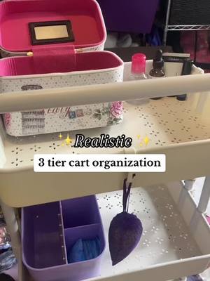 A post by @jellyfamjailee on TikTok caption: Organize my life with me series ? 🫣 🫶🏽#3tiercart #3tiercartorganizer #cartorganization #amazonfinds #dormdecor #roomdecor #messyroommessylife #organizewithme #curlyhairmom