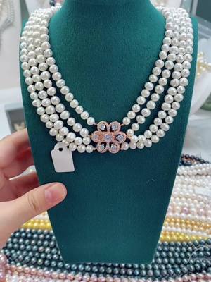 A post by @timeless.official1 on TikTok caption: New arrival 4 layers freshwater set!🤩🤗#jewery #pearl #ring #necklace #bracelet #fashion