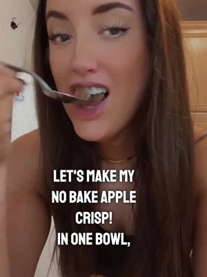 A post by @aprilgroscoaching on TikTok caption: Apple crisp 🍎#nobakerecipe #nobakedessert #nobake #snacktime #snacks #Recipe #fridaythe13th #FridayFeeling #snackideas