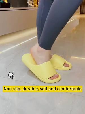 A post by @xinyejing on TikTok caption: If you want a pair of slip-resistant slippers with a high level of appearance, this is it.#slippers #WalkingOnAir #comfortfootwear #shoe #blackfridaycomedy #blackfridaydeals #shoppingfun 