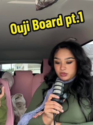 A post by @meandmysisterspodcast on TikTok caption: Ouji Board #oujiboard #halloweenpodcast #horror #fyp #tana #pinkcar #pink