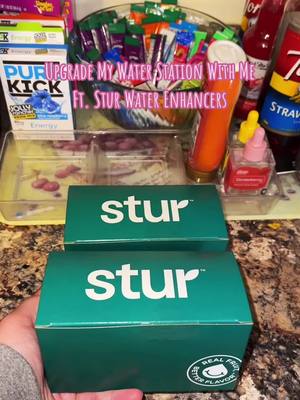 A post by @patience_riley on TikTok caption: So many amazing flavors 😍 Which one would yall like me to review first or combine more than one together maybe? 👀 Huge shoutout to @SturDrinks for this amazing bundle of their product! Made with real fruit; 0 sugar; 0 calories; high in vitamin c; all the goods to staying hydrated! 💦 check them out! #stur #sturwaterenhancers #watertok #waterstation #hydrationtok #watergirl #flavoredwater #stayhydrated #prpackage #prunboxing #collab #gifted #fyp