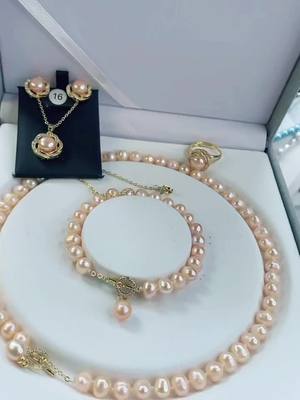 A post by @timeless.official1 on TikTok caption: New arrival 5pcs in a set included 2 necklaces,1 bracelet,1 ring,1 pairs earstud 😍🥰😃#jewelry #fashion #girl #makeup #necklace #bracelet #ring 