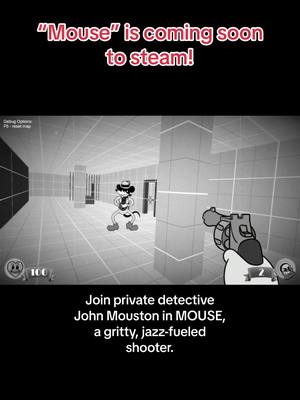 A post by @indiegames on TikTok caption: New Indie Game 🚨 Coming To Steam with a very cool retro style! Join private detective John Mouston in MOUSE, a gritty, jazz-fueled shooter. With guns blazing and a retro rubber hose animation style, battle your way through a corrupt city full of crooks and danger. Inspired by classic FPS and noir films, MOUSE is the explosive shooter you've been waiting for. #indiegames #games #GamingOnTikTok #steamgames #gamer #indiegame #gamedev 