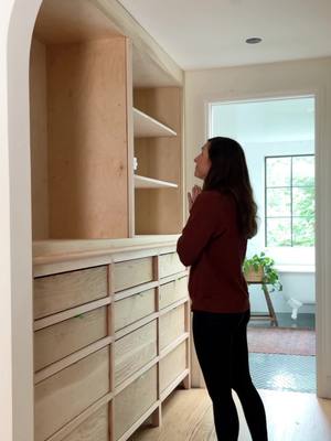 A post by @thelonegooseco on TikTok caption: Linen Cabinet Build -Part One Before I get to painting my completed closet, I need to build the linen cabinet that sits directly across the hallway: I'm using a dresser that I (mostly) built a couple years ago for the base and building a cabinet with shelving and doors on top. In order to make this beginner friendly, I built the boxes with only a circular saw and some Kreg jigs, like the rip-cut guide and the pocket hole 720 pro. Stick around! Next up us cabinet doors, drawer fronts and shelving. 