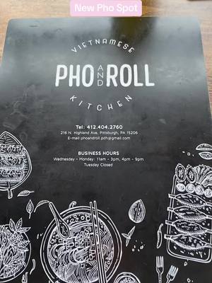 A post by @ewatty79 on TikTok caption: Trying #Pho and Roll in #EastLiberty in #Pittsburgh ! #pho #foodies #fyp #Halloween