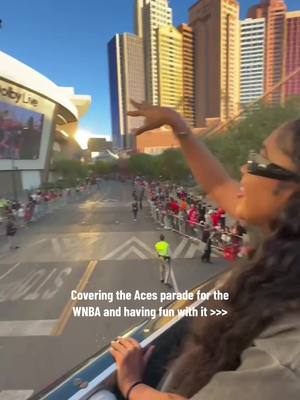 A post by @tykeracarter on TikTok caption: Life is good man 🫶🏾 #womeninsports #WNBA #parade #lasvegasaces #workinsports