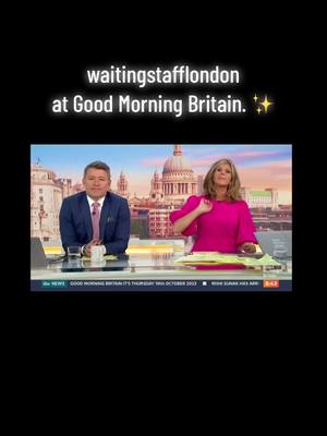 A post by @waitingstafflondon on TikTok caption: “🍽️✨ Can you say ‘I do’ to takeaway on your special day?  Our incredible team made an appearance on Good Morning Britain’s set! 🎥  Where @rajsomaiyaofficial and @floraegill joined @kategarraway & @benshephardofficial in the GMB studio to tackle this fresh and intriguing debate. 💃💬  #itv #gmb #weddingeats #GMBDebate #LovelyStaff #london #waitingstafflondon #goodmorningbritain #londonevents #weddings #weddingtrends 