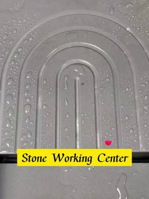 A post by @hongyuntilecutter on TikTok caption: Making quartz stone drainage groove, Stone Working Center.#cnccontouringcenter #workingcenter #stoneworkingcenter #stonemachine #construction 