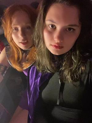 A post by @itsabbasaur on TikTok caption: Happy halloween from starfire and raven #halloween #starfire #raven #teentitans 