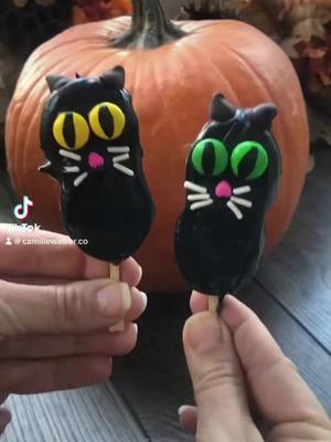 A post by @camillewalker.co on TikTok caption: Who says black cats are bad luck? #HalloweenTreats #nutterbutter @