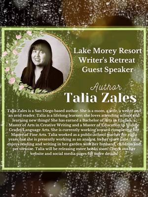 A post by @talia_zales_books on TikTok caption: Hope to see you there! #WritersRetreat #WritersofTiktok #BookTok