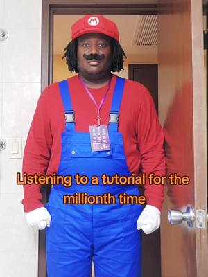 A post by @doodlerobcosplay on TikTok caption: We can all relate #gametutorial #mariocosplay #supermariocosplay #nintendocosplay #blackcosplayer #BlackCosplay #videogamecosplay #SuperSmashBrothers #supersmashbros