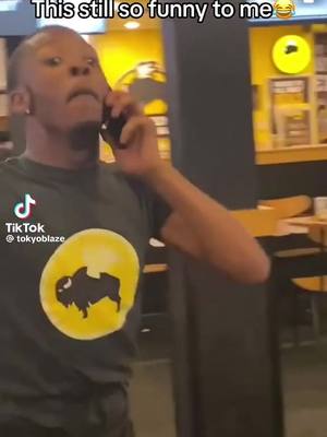 A post by @mbella8898 on TikTok caption: Bc what happenedddd😭😭😂😂 #fyp #buffalowildwings #angryemployee #workbeef #messytiktok #viralvideos