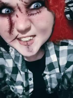 A post by @camoluvinshorty5 on TikTok caption: #fyp #chucky #happyhalloween #hahaha #hiddyho