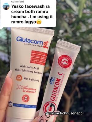 A post by @cosmetichousenepal on TikTok caption: Replying to @Sostika magar best combo❤️ #glutacomfacewash #viral #availablenow #cosmetichousenepal #ordernow🛍️ #glutacomccream #wedeliveryallovernepal✈️🚘 #fypfypfypfypfypfypfypfypfypfyp #viralvideotiktok #goviralgoviralgo #unfreezmyacount #viralviralviral #unfreezmyacount #viralcosmetic #fyp #viral 