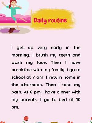 A post by @mayhoctienganh on TikTok caption: Topic: Daily Routine. #learnenglish #englishforbeginners #englishforkids #LearnOnTikTok 