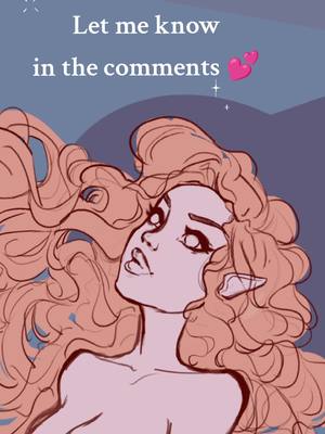 A post by @bluebluebutton on TikTok caption: #wip of my lil Echinacea - I'm really proud of the curls #dndart #artistsoftiktok #dnd 