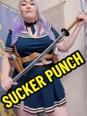 A post by @livwildfire on TikTok caption: “Did you lose your fight, huh?! “No, I just found it.” #🎀🗡️🔫 #suckerpunchcosplay #suckerpunchbabydoll #moviequotes #suckerpunchmovie #halloween #fyp #virall 