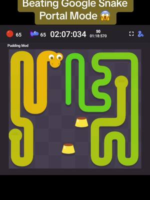 A post by @m0nument on TikTok caption: Google Snake Portal Mode #googlesnake #snakegame #challenge #speedrun #fyp 