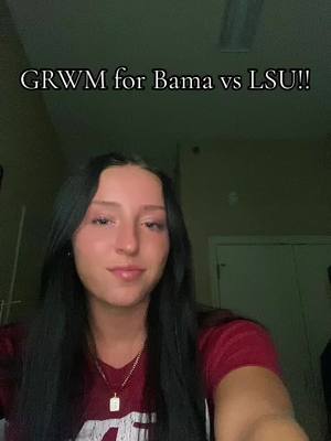 A post by @jennaaroman on TikTok caption: Gameday!!!! BEAT LSU❤️ #ua #fyp #rolltide #universityofalabama #alabamafootball #bamacheer #bama #gameday #grwm