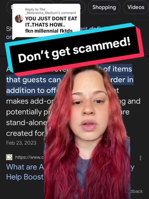 A post by @alexserves on TikTok caption: Just trying to help you not get scammed but you do you boo 😗 #restaurant #serverlife #serverproblems #food 