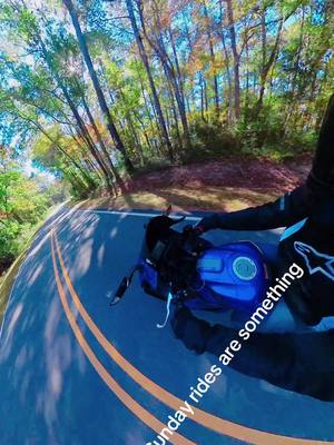 A post by @r3bluu on TikTok caption: Sunday funday #motorcyclesoftiktok #fyp #northcarolinacheck #insta360x3 #fall #motorbike #wilmingtonnc #sportbikelife #yamaha #shoei #alpinestars #sportbike #r3 #yamahar3 #R3 #cardo #fypシ #alpinestars #getaway #sunday #sundayfunday 