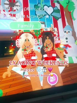 A post by @megurf4vvv on TikTok caption: i love 2x weekends with my whole heart 😋 #fyp #foryoupage #blowthisup #fypシ #adoptmeroblox #support #getmefamous #megurf4v #rblx #getmeviral #preppyroblox 