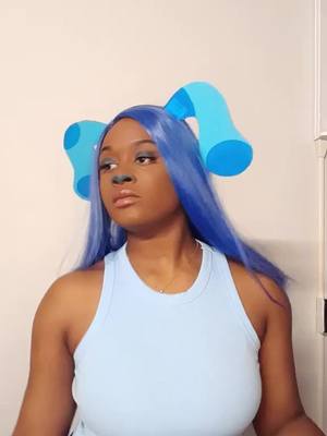 A post by @irlmirko on TikTok caption: A clue? #blue #bluesclues #bluecosplay 