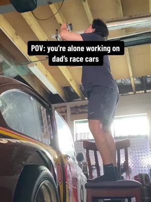 A post by @jamiewardofficial on TikTok caption: Dad’s race cars. Check him out. DICK WARD 🫣 #trend #surroundsound #racecar #viral 