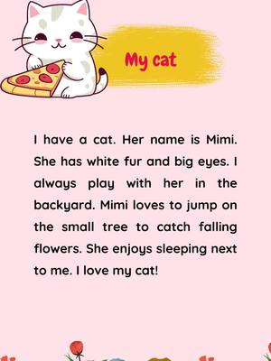 A post by @mayhoctienganh on TikTok caption: Topic: My cat. #englishforkids #studyenglish #englishlesson #english 