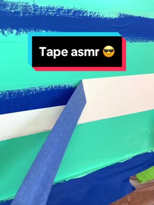 A post by @cudabearaaaa on TikTok caption: I’m painting a new mural! Enjoy some tape asmr while I work on getting a process vid together 🫶🏻 #cudabeara #tapepulling #tapepulls #artistasmr #artasmr #tapeasmr #asmr #asmrsounds #mural #muralist 