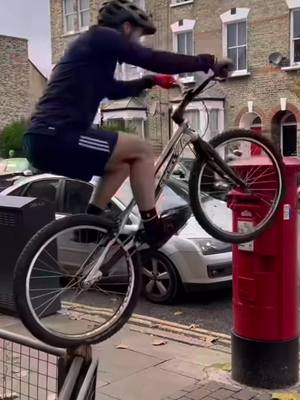 A post by @mindcontroltrials on TikTok caption: Postman Pats got himself a trials bike #sendit #trials #bikejump #biketrials #crewkerz @Steve Rogers 